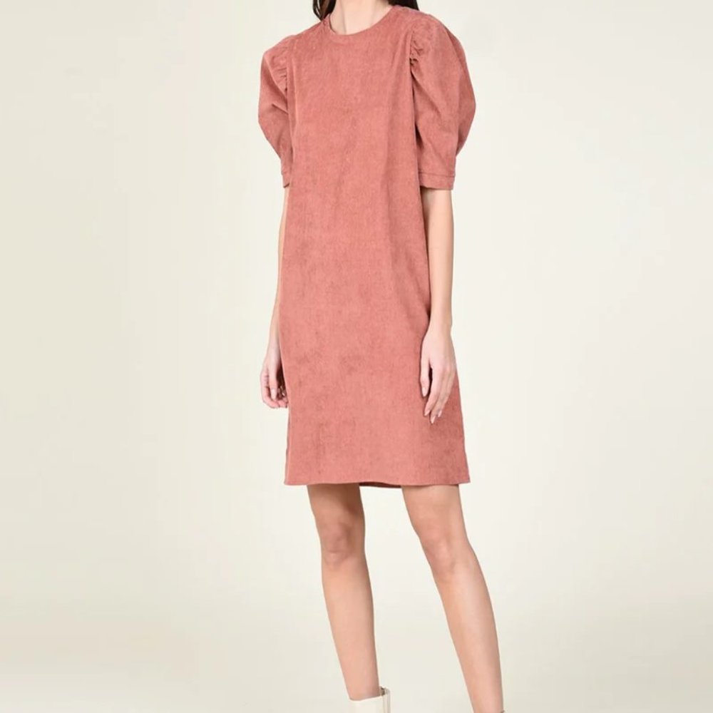 Suede Mini Dress - Blush